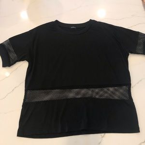 Brandy Melville rib-knit oversized black t-shirt